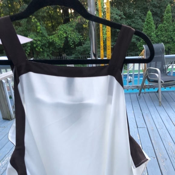 INC International Concepts small off white cold shoulder with brown Straps - Picture 8 of 9